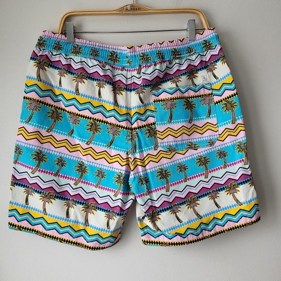 Zipcode soft cotton colorful palm tree novelty elastic waistband shorts Sz XL - Picture 2 of 7